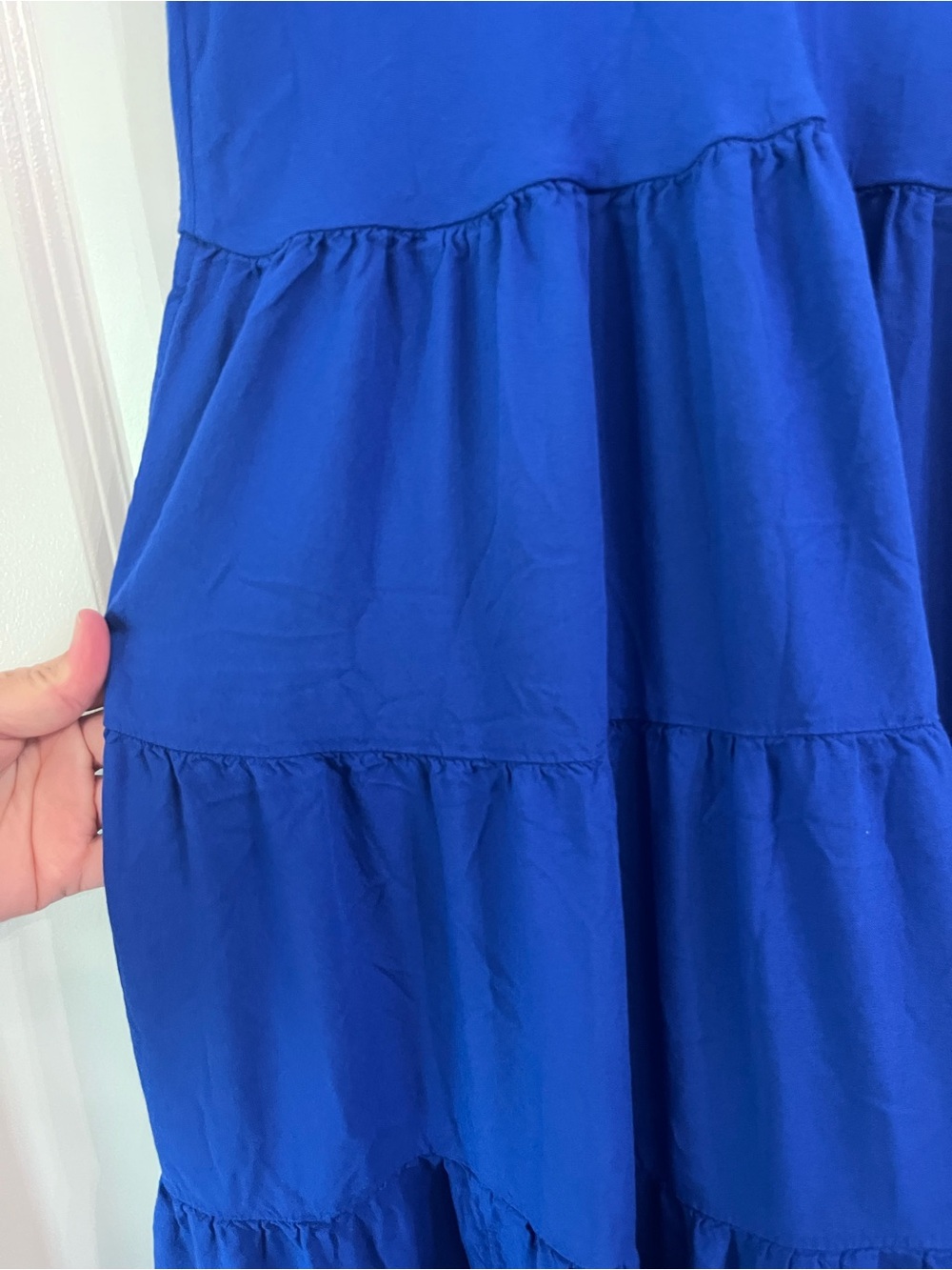Soft Surroundings Mariana Dress Blue Tiered Scoop Neck Maxi Dress Vibrant Sz XS - Picture 6 of 8